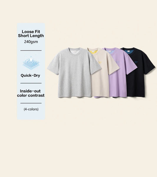 Men's Quick-Dry Performance T-Shirt - 240gsm Breathable Short Length Tee