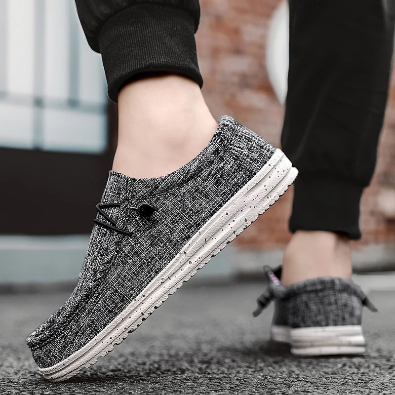 Men's Canvas Slip-On Sneakers - Breathable Skateboard Loafers