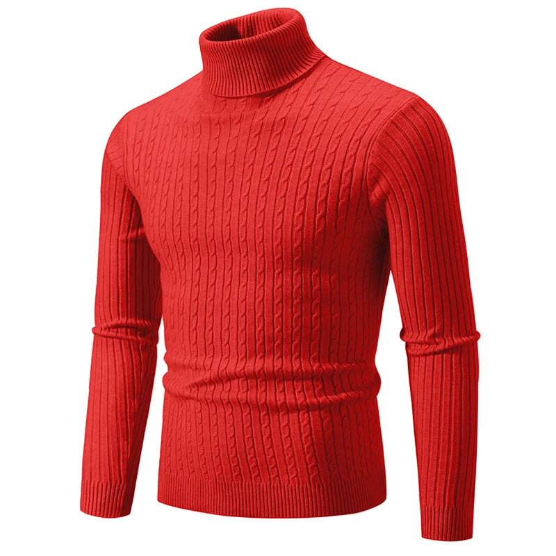 Men's Slim Fit Autumn Winter  Knitted Pullover Turtleneck
