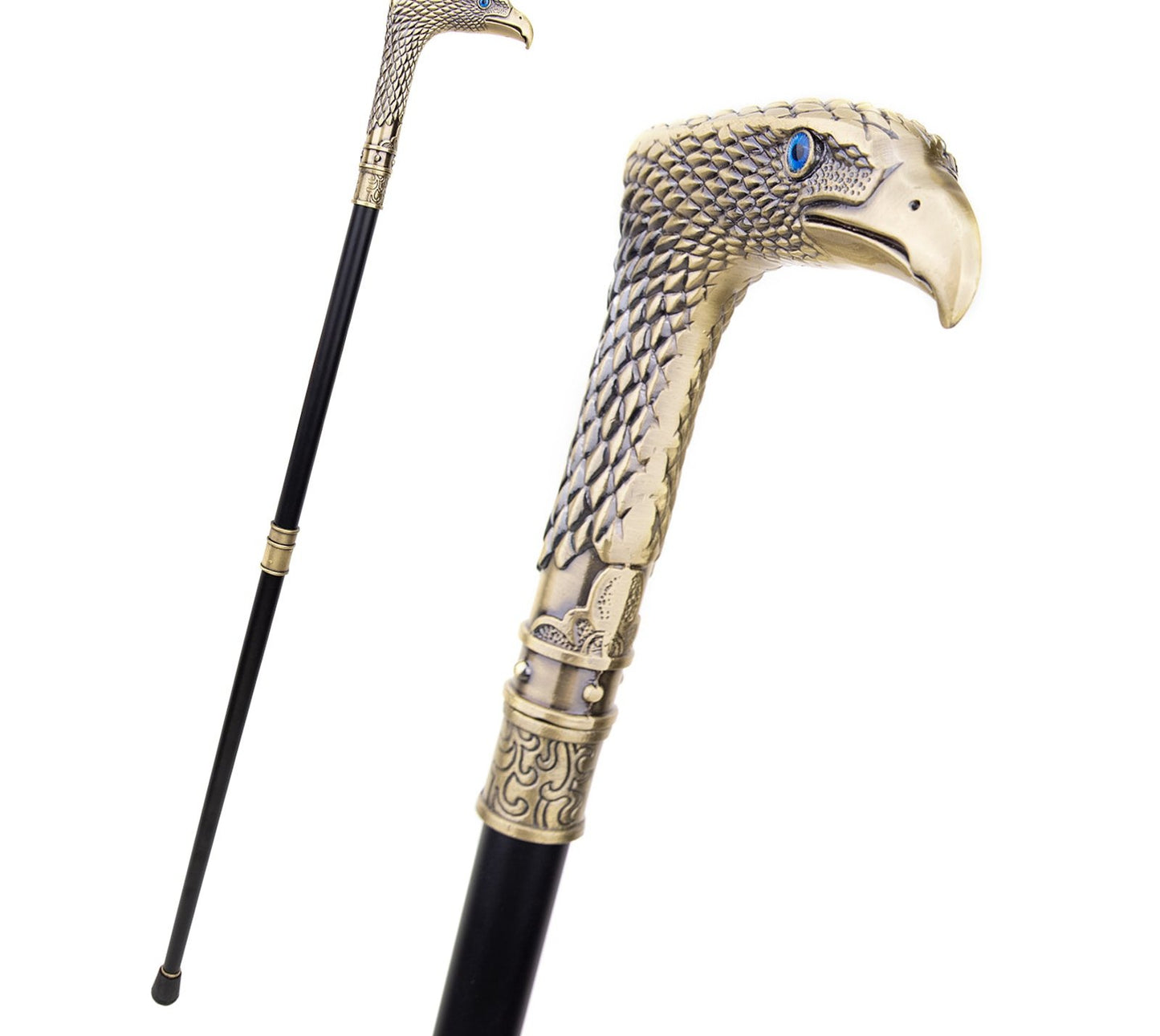 Coppery Blue Eye Eagle Fashion Walking Cane 93cm