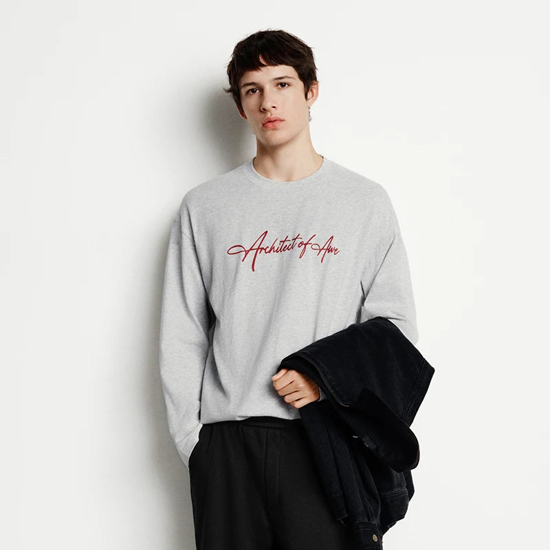 Long Sleeve T-Shirt Unisex Couple Style Basic Versatile Top Everyday Commuting Autumn
