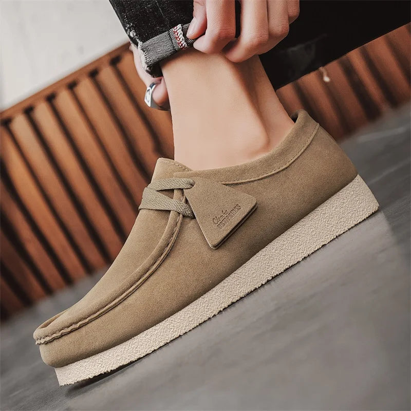Men's Casual Suede Slip On Comfortable  Platform British Shoes