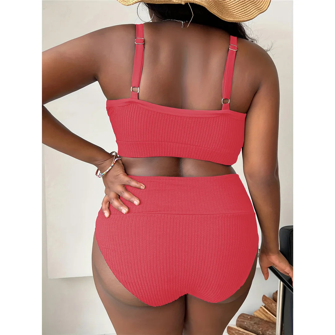Ribbed Bikini Set Plus Size