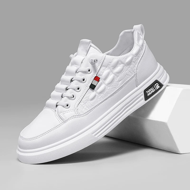 Men's Casual Shoes PU Leather Skateboard Sneakers Breathable Tennis Sports Trainers Sneakers