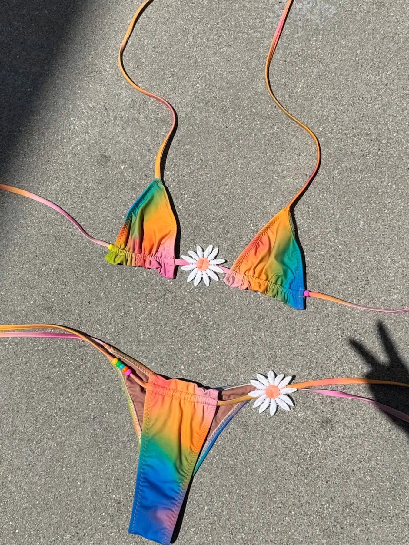 Women's Beaded Halter V-Neck Bikini Set - Elegant Beach Swimwear