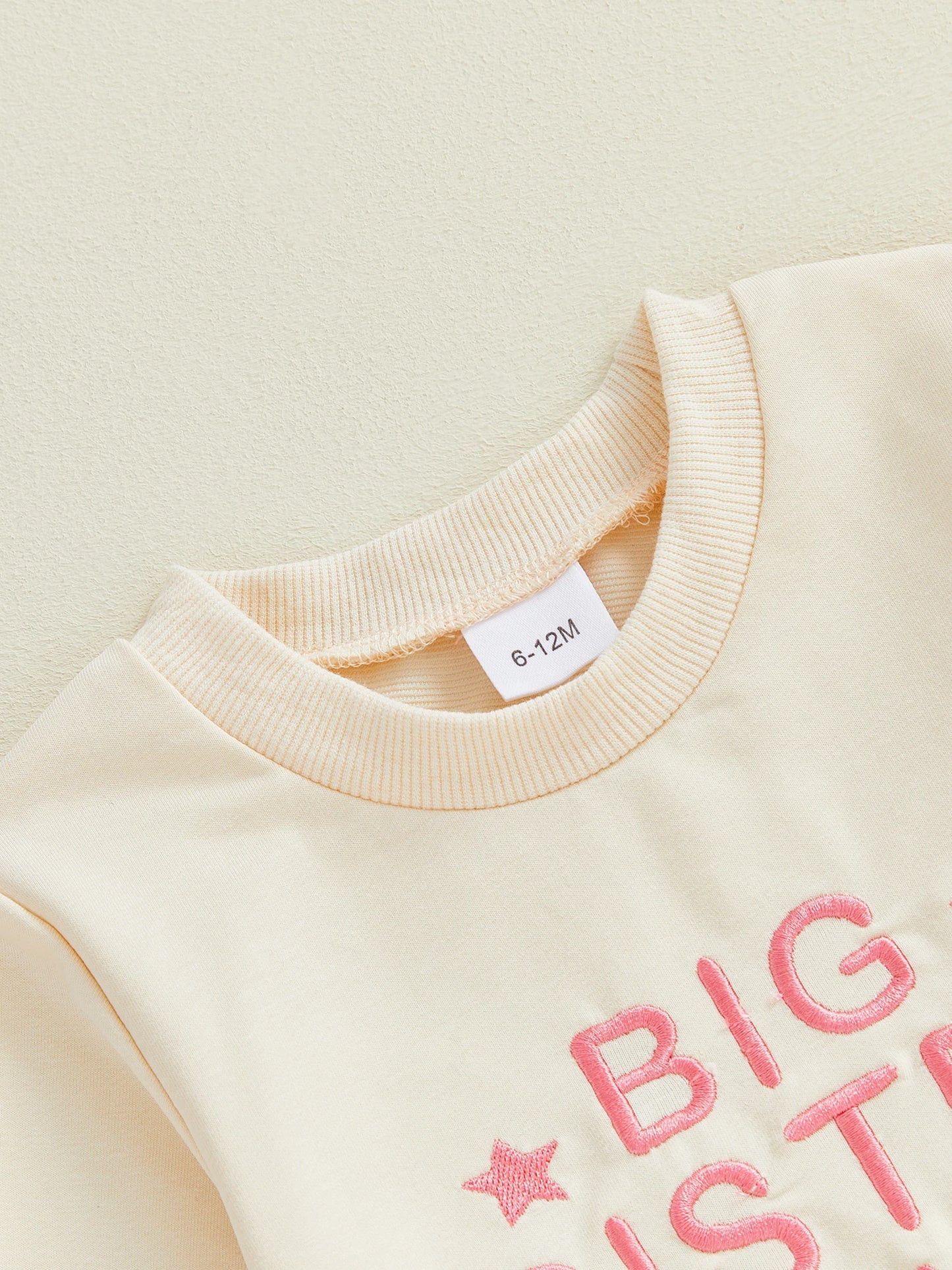 Toddler Baby Girls Fall Winter Outfit Set - Star Bow Embroidery Sweatshirt & Pants 0-3Y