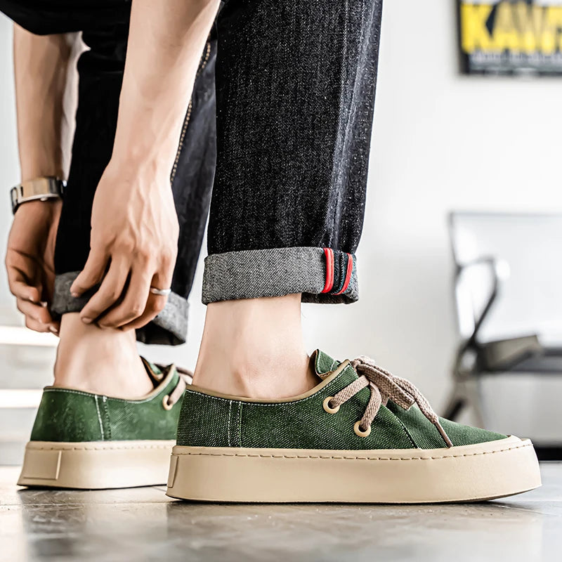 Men's Platform Suede Lace Up Shoes