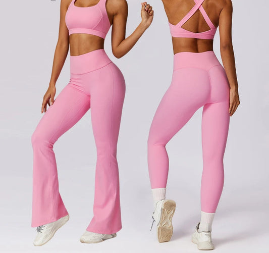 Women's 2Pcs Sports Fitness Tracksuit Workout Sportswear Quick-Drying Yoga Gym Yoga Set