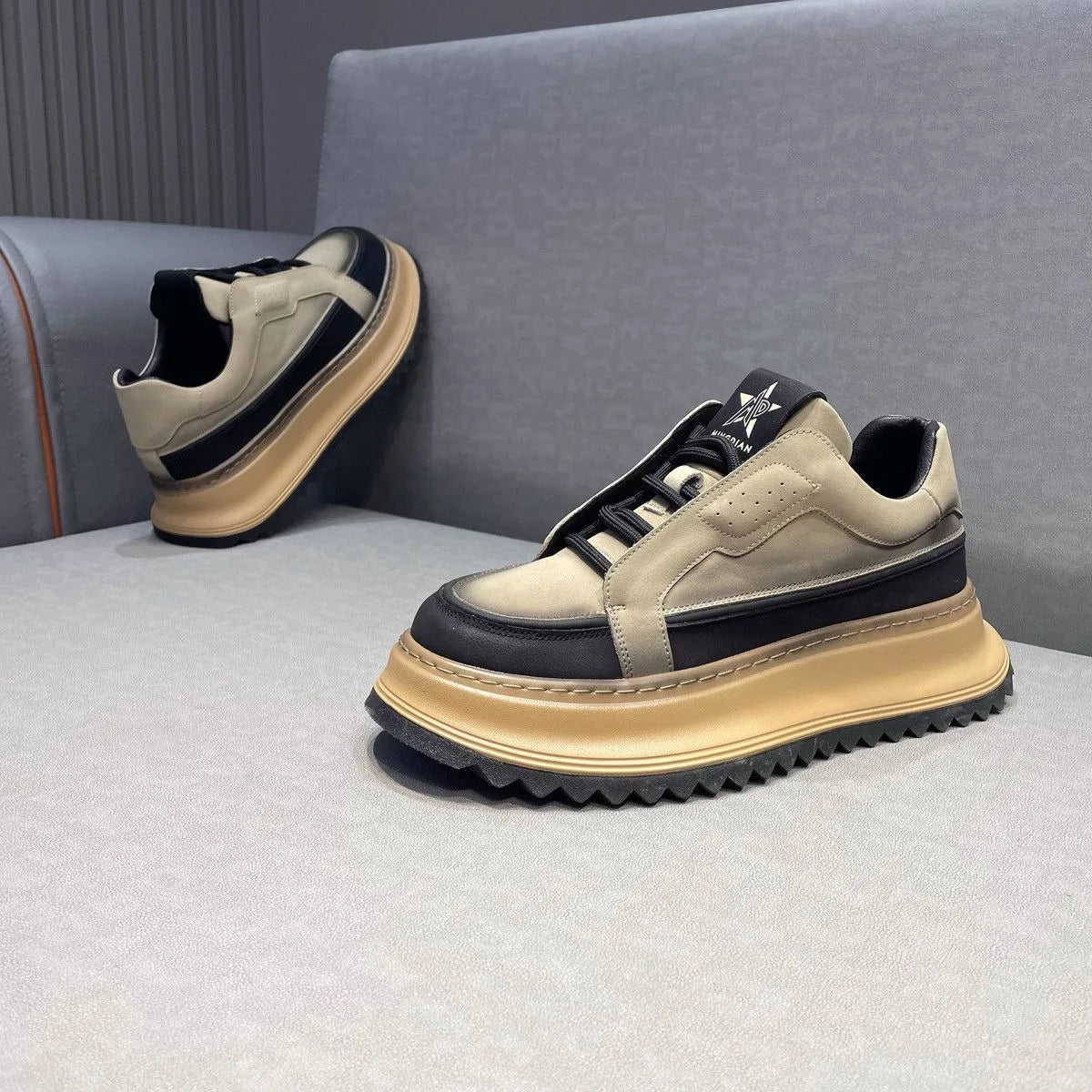 Men's Casual Platform Comfortable Skateboard Sports Shoes Lace Up Sneakers