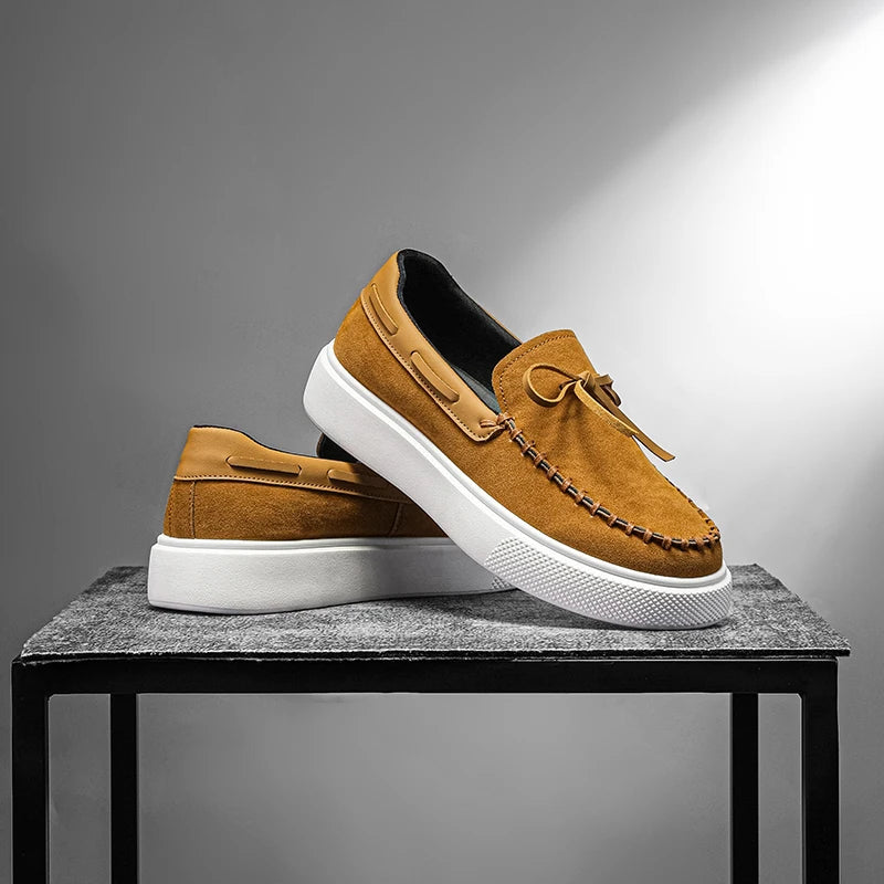 Men's Casual British Style Slip-on Suede Leather Loafers