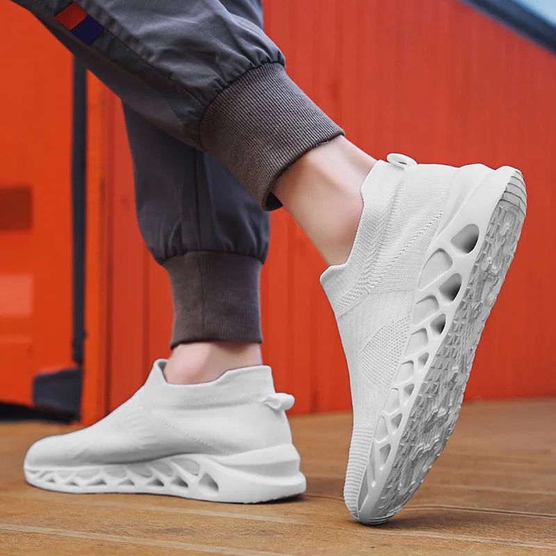 Men's Slip-On Platform Sneakers - Casual Running Sports Trainers