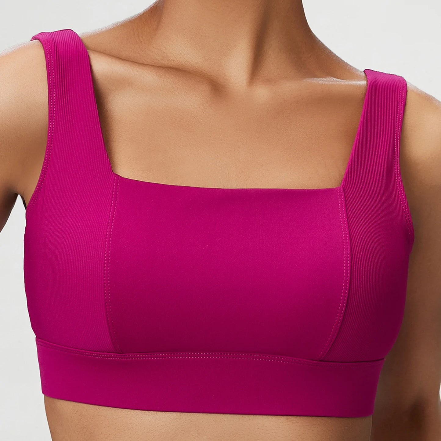 Women's Sports Underwear Breathable Soft Nylon Gym Yoga Bra Running Crop Tops With Fixed Chest Pads Workout Vest