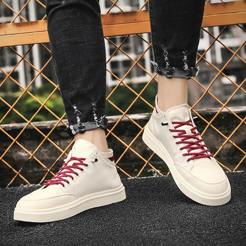 Simple Design Casual Sneakers - Men's Flat Skateboard & Running Trainers