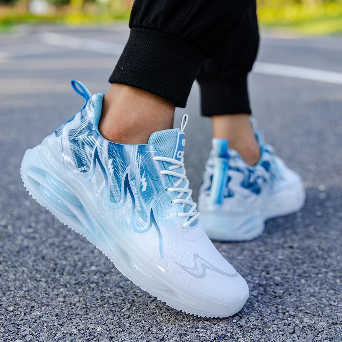 Men's Summer Breathable Sports Light Running Tennis Casual Sneakers Platform Trainers Shoes