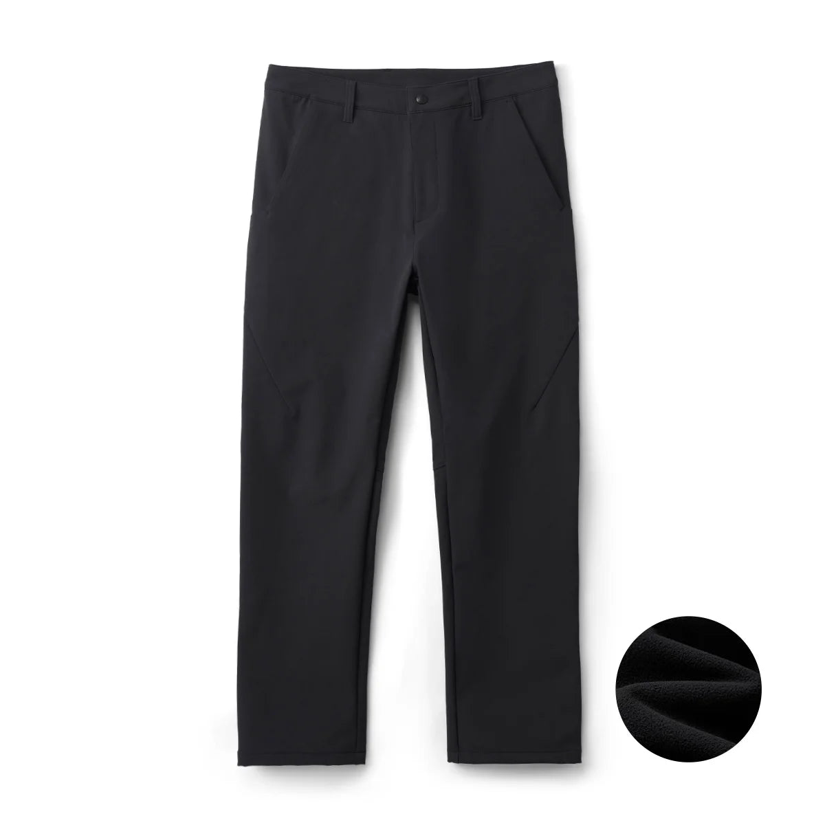 Men's Regular Straight Nylon Elastic Fabric Fleece Liner  Trousers