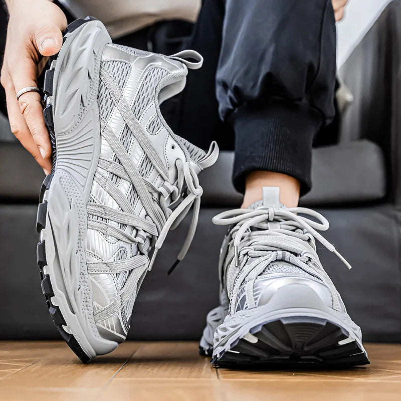 Men's Platform Strap Design Sneakers - High-Quality Sports Shoes