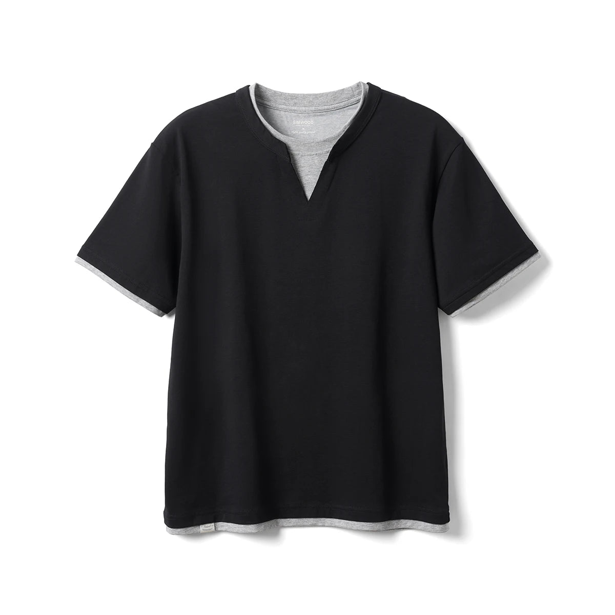 Men's Cool-Feel Sorona Fabric T-Shirt - 210gsm Fake Double Layer Oversize