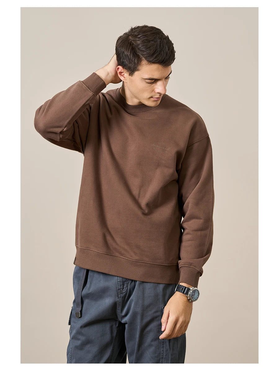 Men's 390g Carbonized Compact Spinning Fabric Pullover Sweatshirt