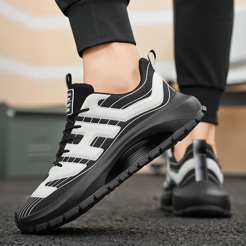 Men's Casual Sneakers Breathable Lace Up Platform Trainers Shoes