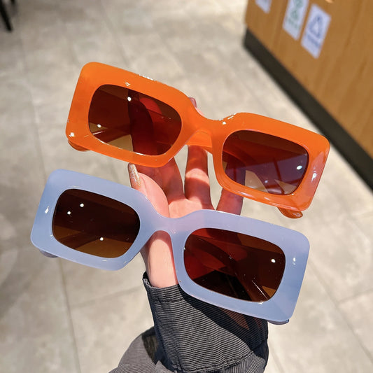 Trendy Rectangle Sunglasses - Vintage Fashion Candy Color UV400 Women's Eyewear