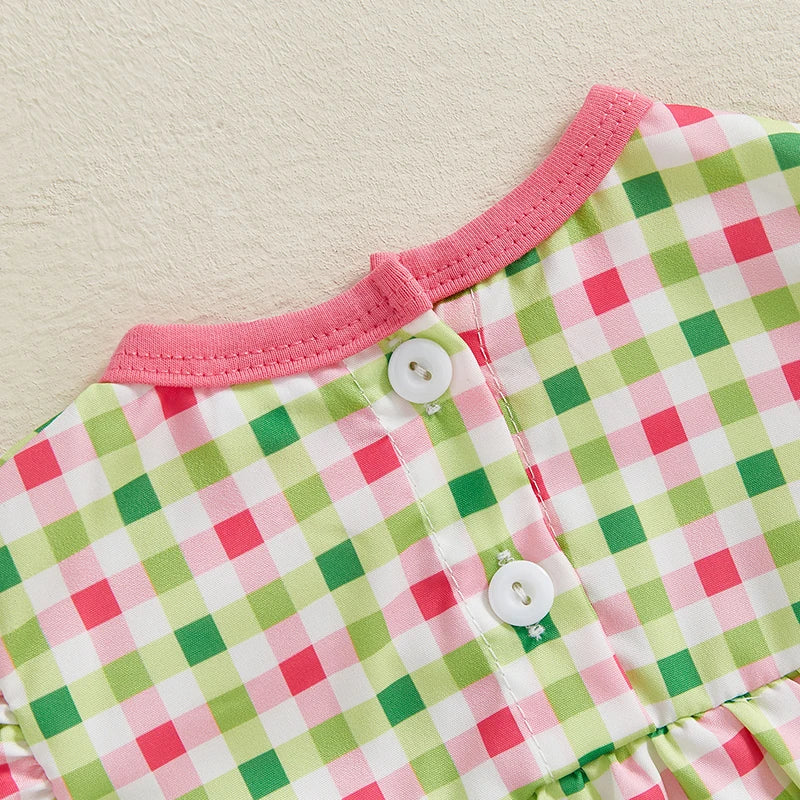 Baby Girls Car Embroidery Romper - Ruffles Fly Sleeve Smocked Jumpsuit (0-18M)