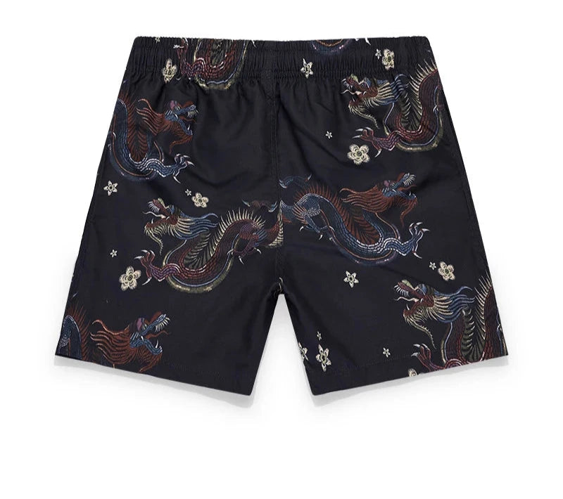 Men's Dragon Print Hawaiian Shorts