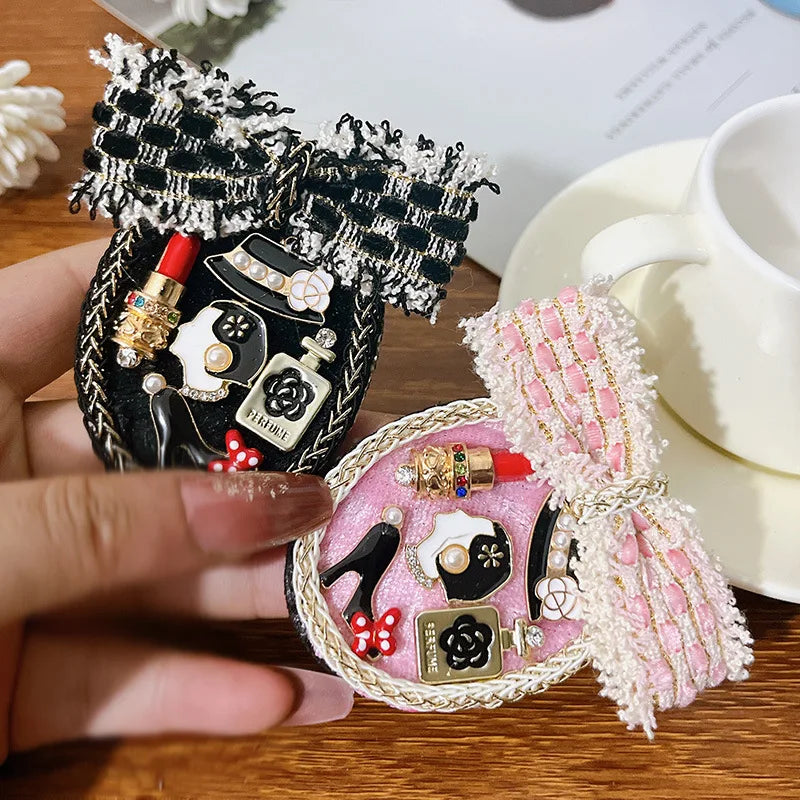 Handmade Fabric Bow Brooch Pin - Elegant Badge