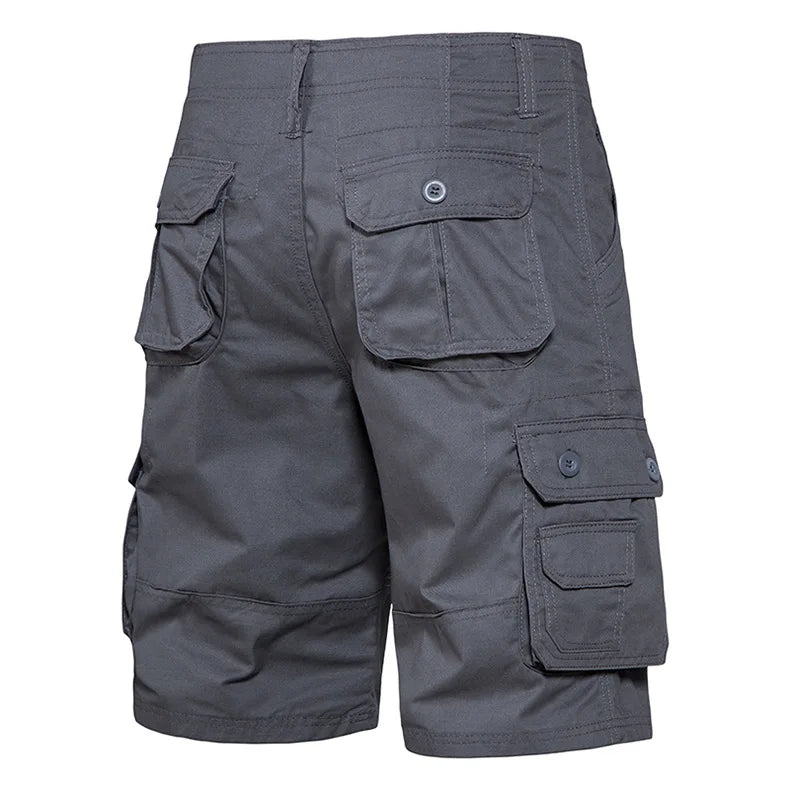 Men's Cotton Cargo Shorts - Multi Pocket Knee Length Summer Shorts
