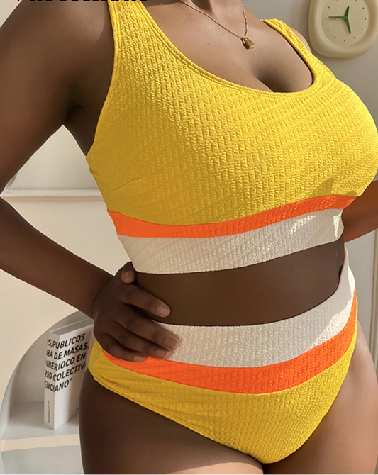 Women's Splicing Bikini Plus Size Swimwear Swimsuit  Two-pieces Bikini set
