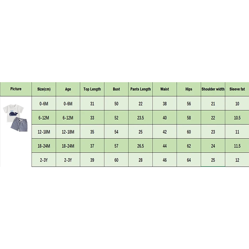 Baby Boys' Casual Outfit Set - Animal Embroidery Short Sleeve T-Shirt & Striped Shorts 2pcs