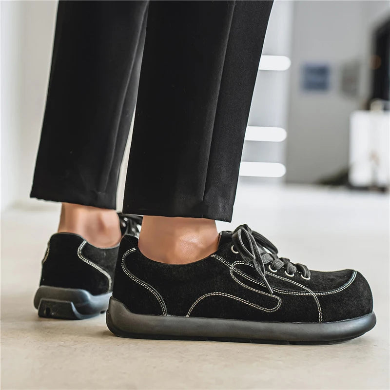 Men's Suede Leather Lace-up Casual Comfortable British Shoes