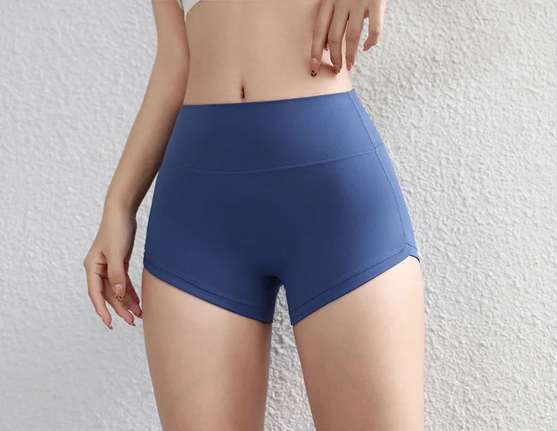 Quick-Dry Nylon Gym Shorts - High-Waisted Cycling Shorts