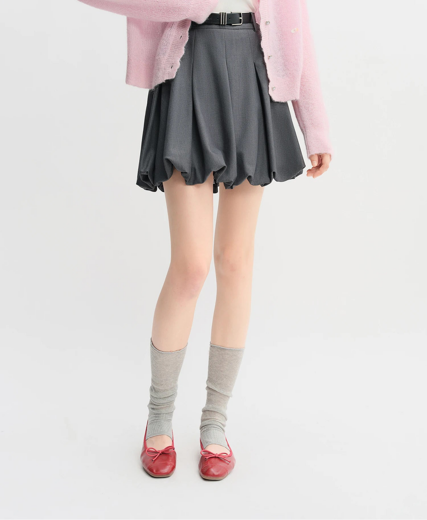 Plus Size Ballet Style A-Line Short Skirt - Sweet Autumn Grey