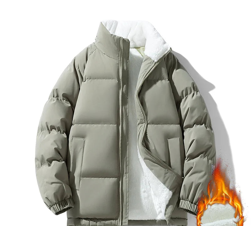 Men's Slim Fit Thickened Padded Jacket | Fur-Lined | Stand Collar | Bungee Hem | 8 Colours | S–XXXL