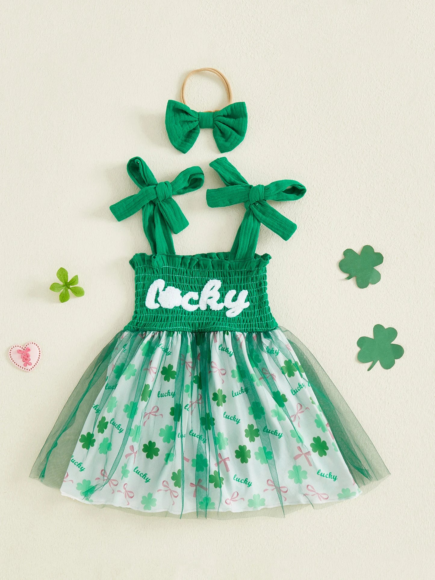 Baby Girls' Letter Embroidery Romper Dress & Headband Set