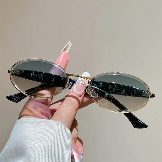 Oval Sunglasses for Women – Vintage Metal Rim