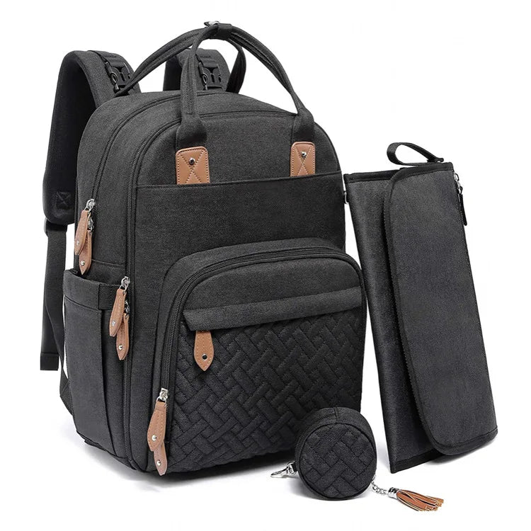 3-Piece Parent Bag Set - Large Capacity Waterproof Nappy Bag
