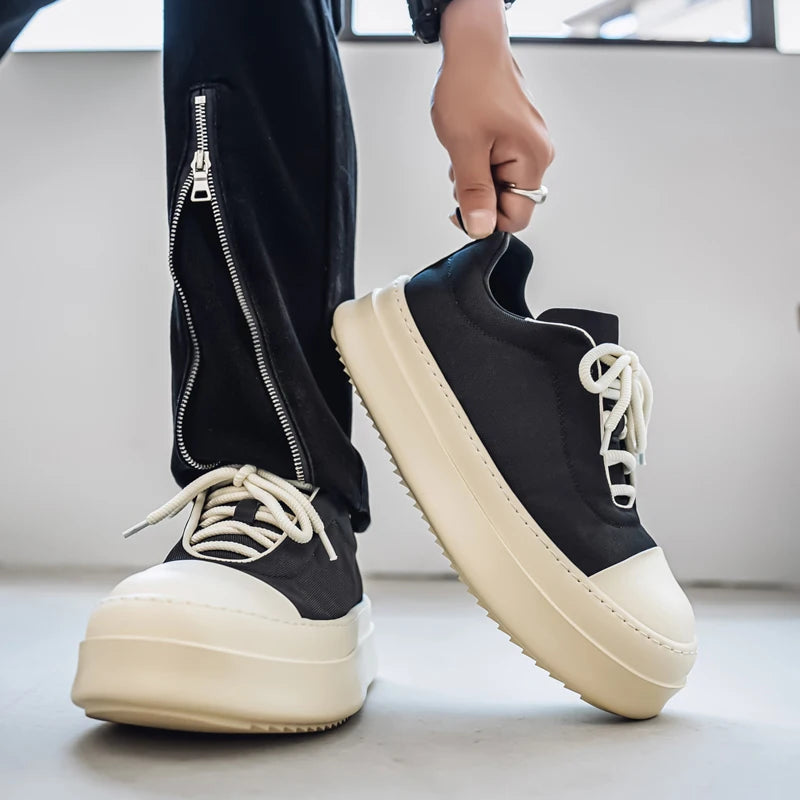 Men's Casual Platform Sports Lace Up Canvas Sneakers