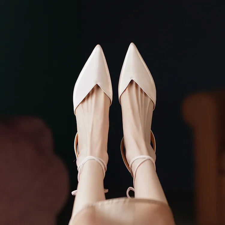 Women's Pointed Toe Rhinestone Wedding Sandals - Bowknot Pendant Pumps