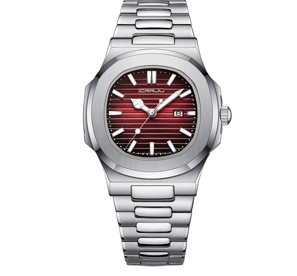 Men's Sports Watch - Square Dial Waterproof with Luminous Date Display