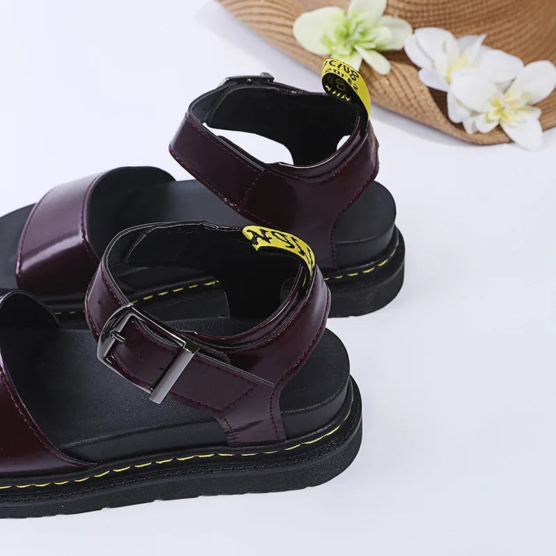 Women's Ankle Strap PU Thick-soled Soft Buckle Sandals