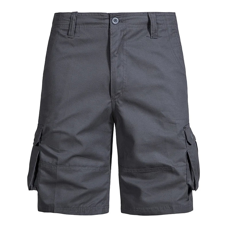 Men's Cotton Cargo Shorts - Multi Pocket Knee Length Summer Shorts