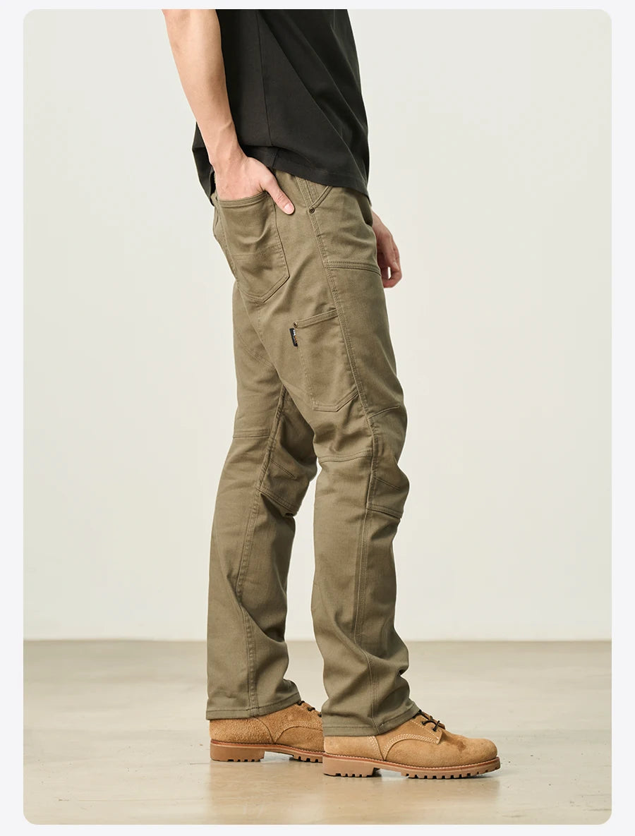 Men's Draping Motorcycle Riding Jeans - Fashion Denim Trousers