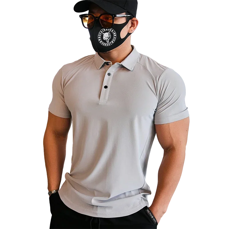 Men's Skinny Fit Sport Polo T-Shirt | Quick Dry Gym & Bodybuilding Tee
