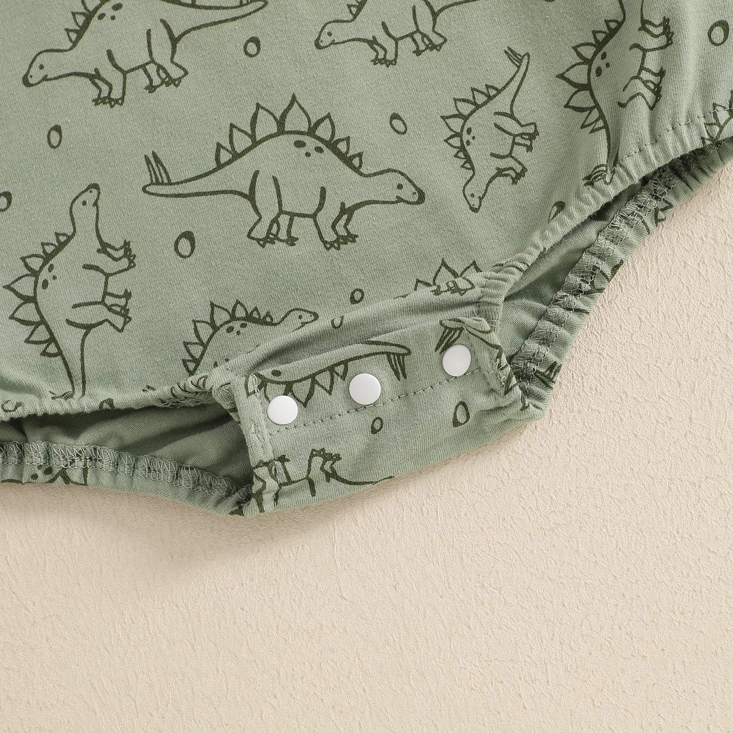 Baby Boys Dinosaur Romper - Letter Embroidery Short Sleeve Bodysuit (0-18M)