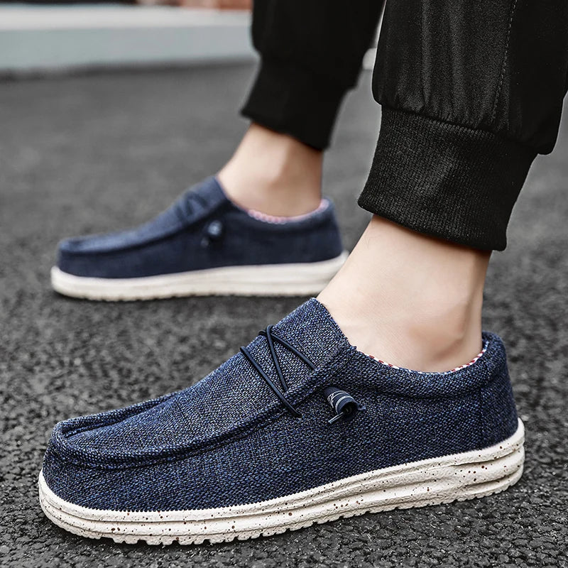 Men's Canvas Slip-On Sneakers - Breathable Skateboard Loafers