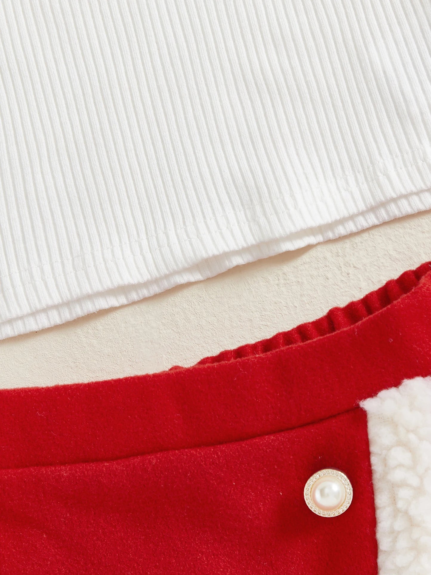 Baby Girls Christmas Outfit Set - Long Sleeve Top, Skirt Shorts & Santa Hat (0-4Y)