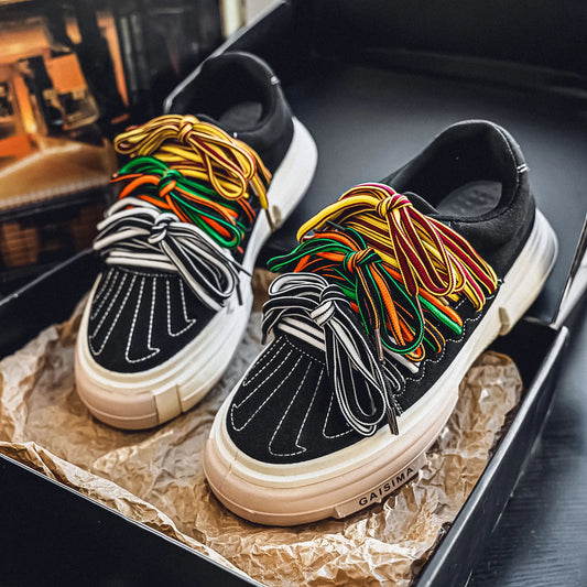 Men's Casual strap Design  Skateboard Trainers Sneakers