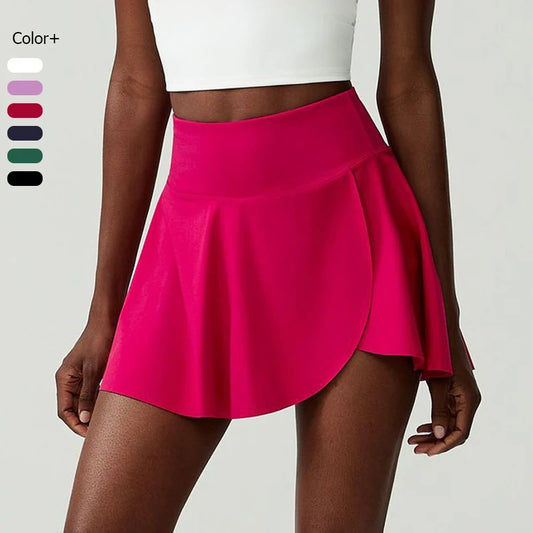 Women's High Waist Tennis Skirt with Pockets - Quick Dry Athletic Skort