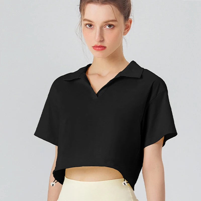 Women's Multi-Sport Athletic T-Shirt - Breathable Crop Top for Yoga & Tennis